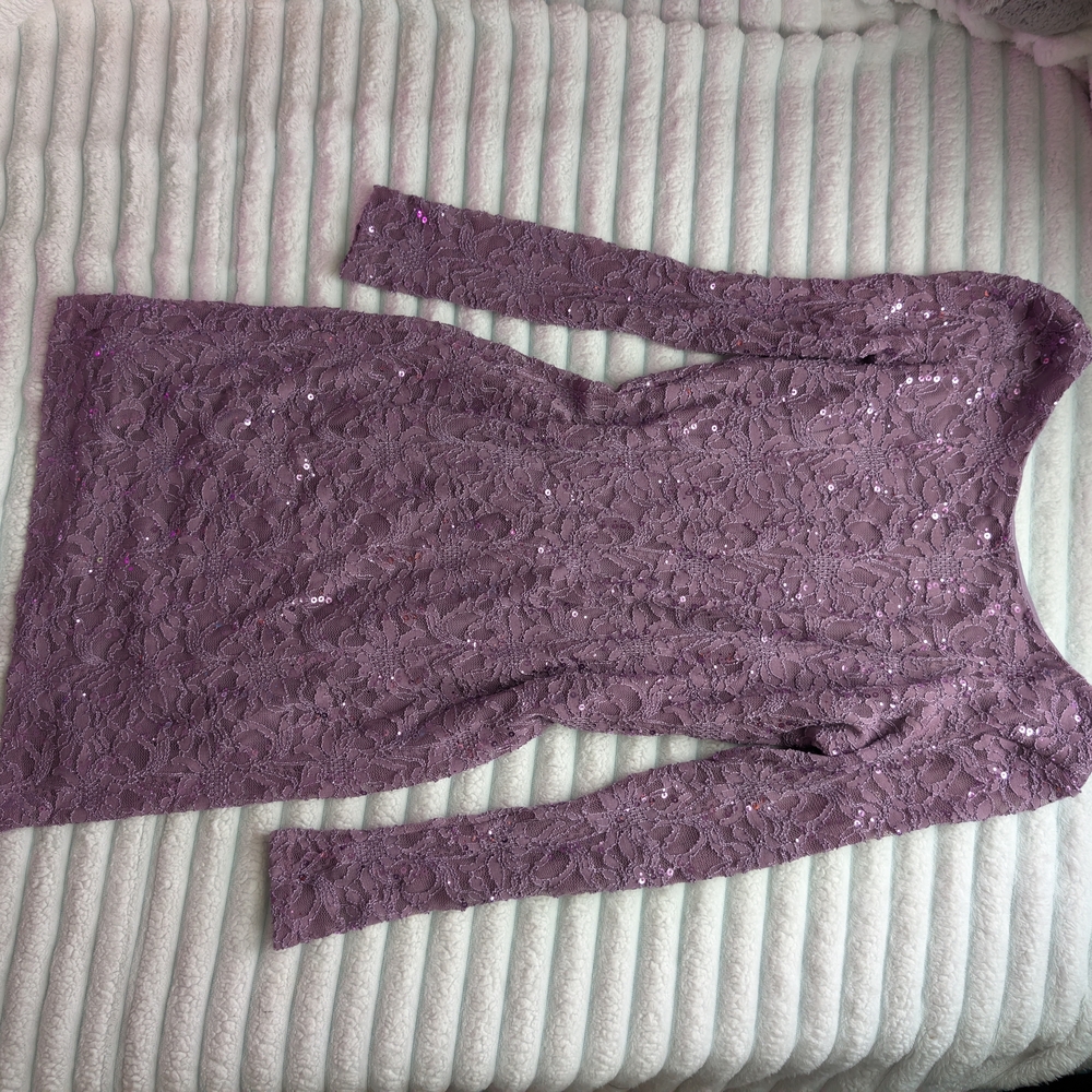 90s Jump Lavender Lace Sequins Dress